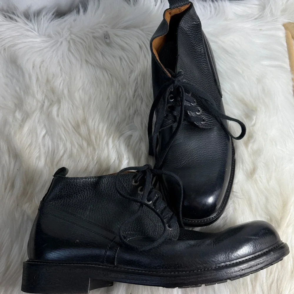 Barneys New York Mens Black Leather Chukka Boots Made in Italy Size 11M